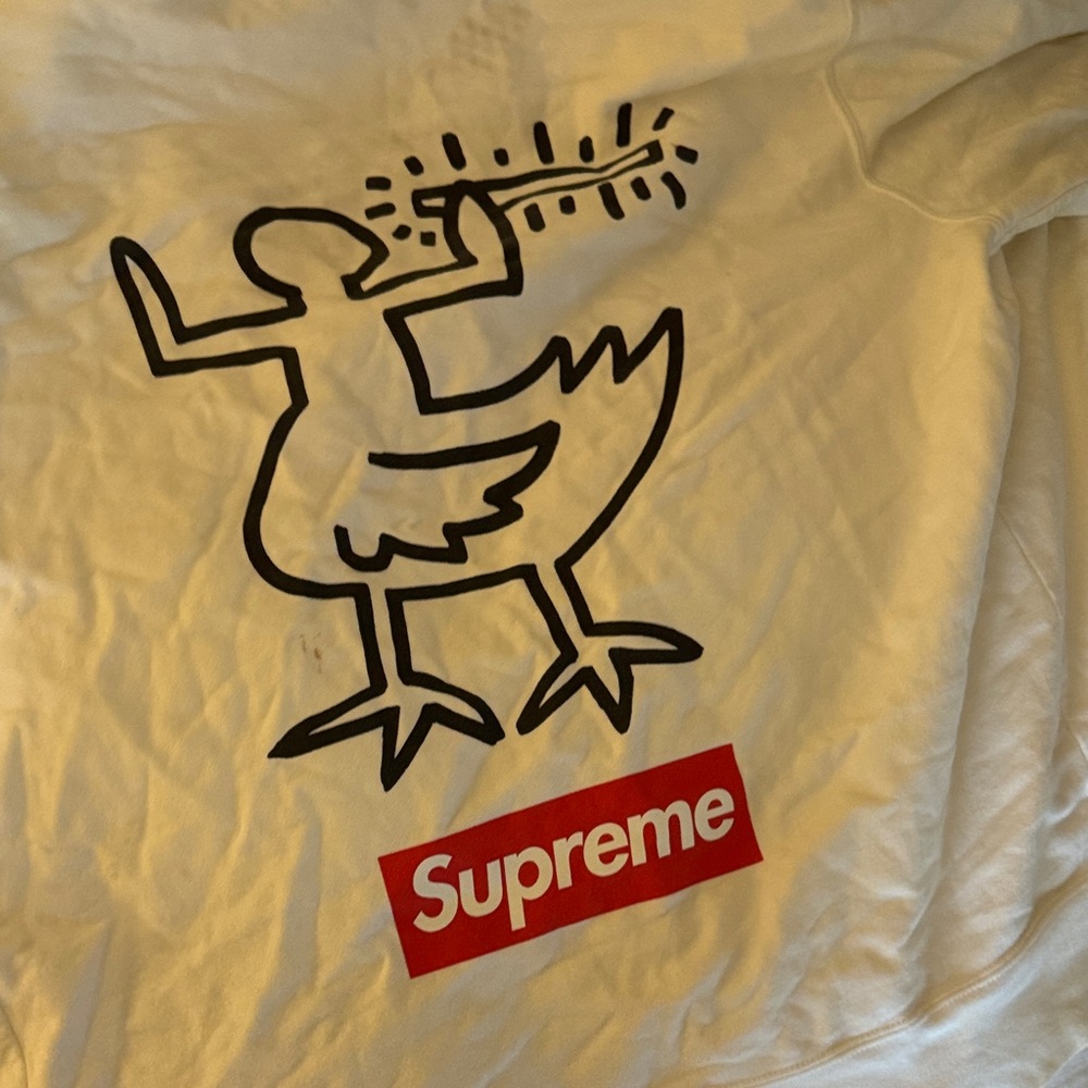 Supreme White Hoodie with Graphic Design